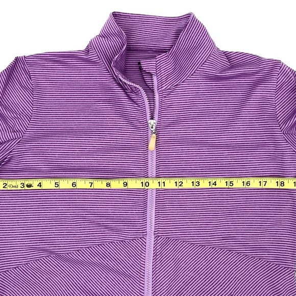 Bette & Court Full Zip Athletic‎ Jacket Size Medium Purple Striped EUC Golf - Picture 5 of 7